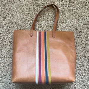 Madewell Transport Stripe Embroidered Tote